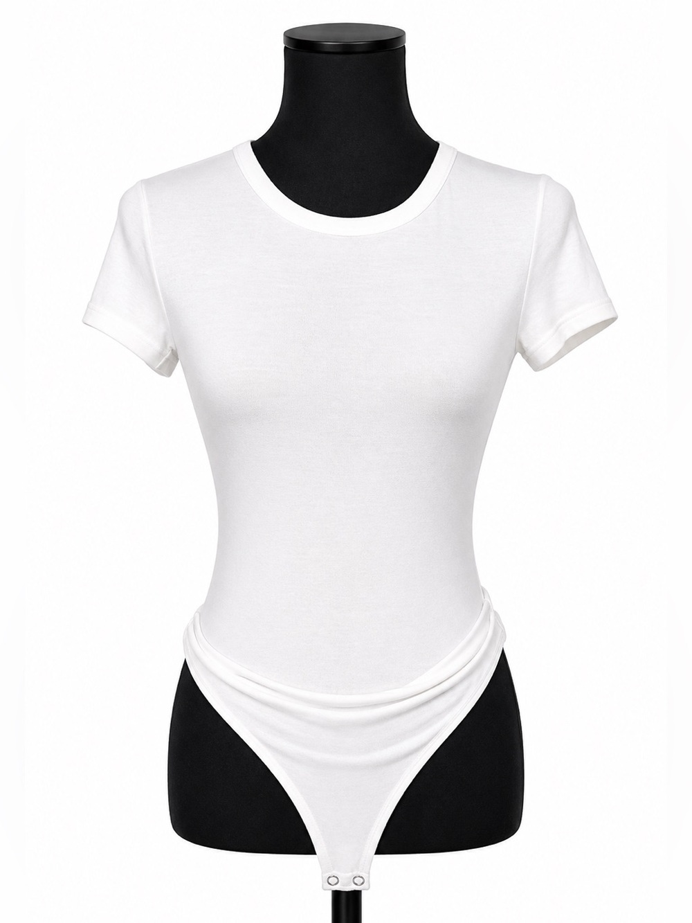 Forever 21 White Short Sleeve Crewneck Bodysuit